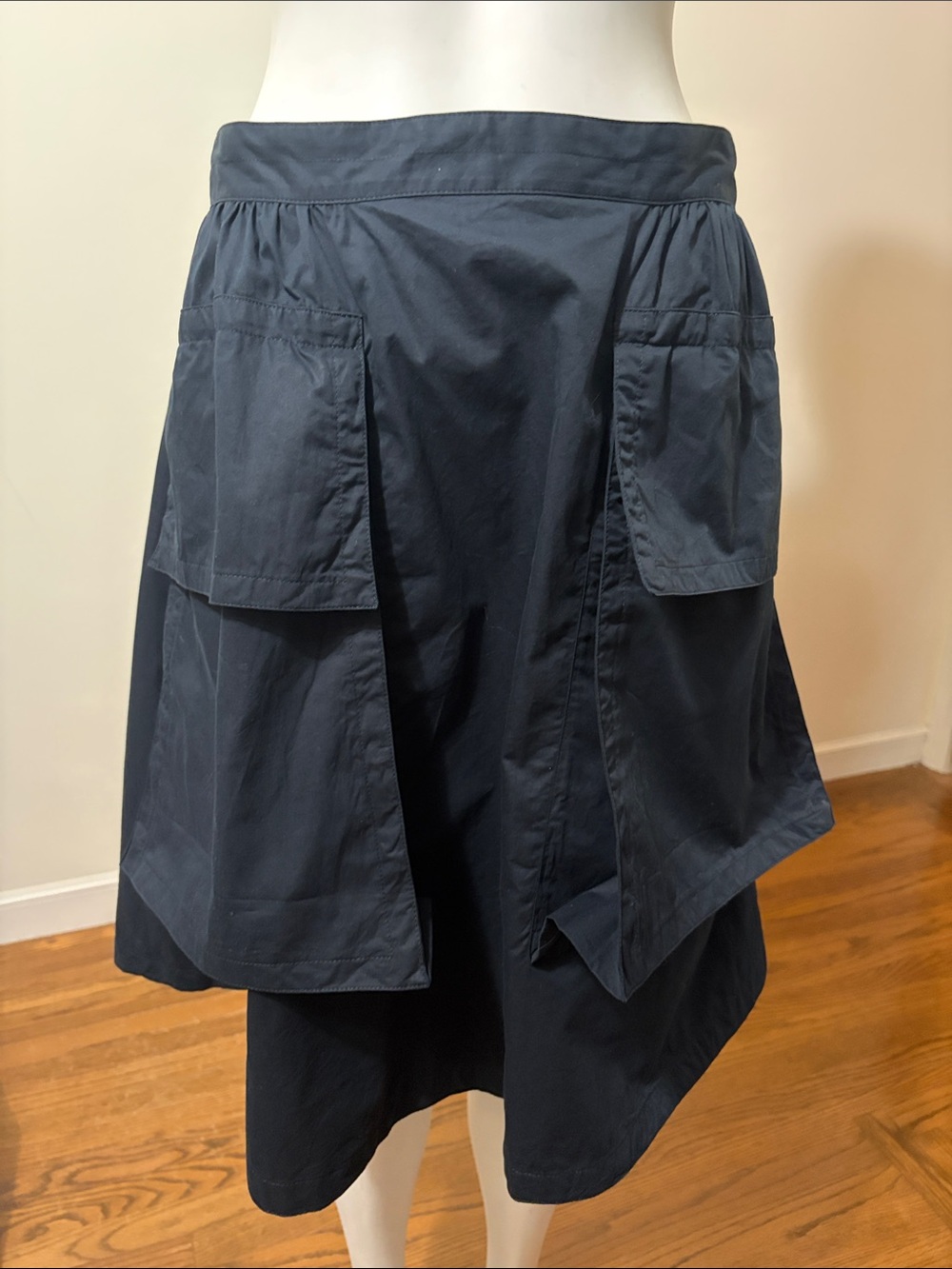 Nina Ricci A Line Cotton Utility Cargo Skirt